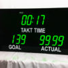 Green Takt Time Production Counter with Flashing Lights