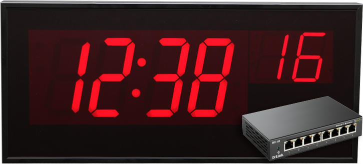 Masterclock Master Clock NTD24 Low-Profile NTP Network Time Display Clock 105C 