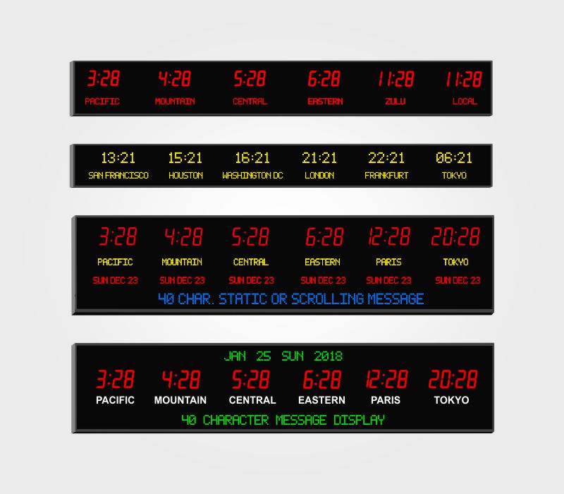 6 Zone Digital Clock