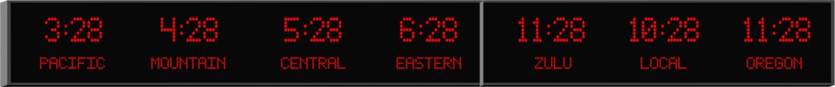 DTZ-42420-7ERR Dot Matrix 7 zone clock 